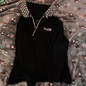 Vans, black, and checkered hoodie